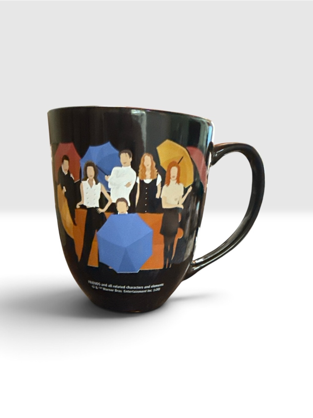 FRIENDS Black Ceramic Mug with Multicolor UmbrellaDesign